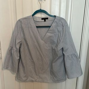 Banana Republic blue and white blouse